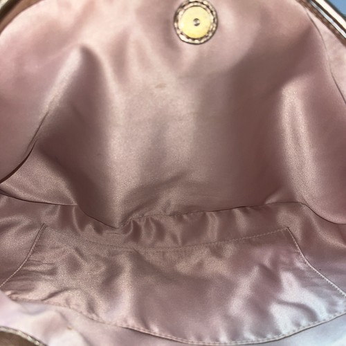 Rare HTF Coach Metallic Rose Gold All Leather Purse Shoulder Bag C Pattern - Picture 14 of 21
