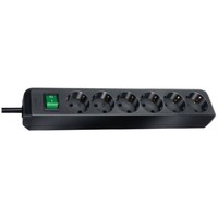 Brennenstuhl 1159500400 Eco-Line Steckdosenleiste 3 Meter, 6-Fach, Schwarz
