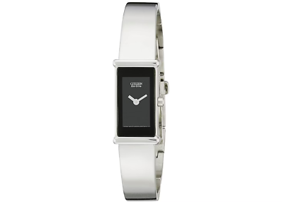 NEW* Citizen Eco-Drive EG2450-53E Bangle Black Dial Silver Tone 