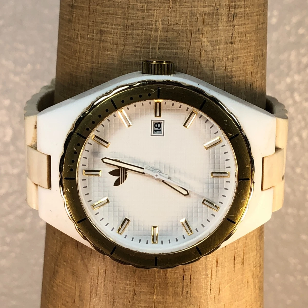 Adidas watch 2024 white and gold