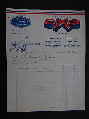 Rechnung OXO 1938 Ney & Leroy Püreepresse Sieb old bill Rechnung
