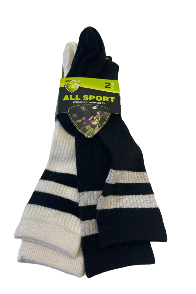 SAOLA Sof Sole Donna Allsport Squadra Atletico Performance Calzini Nero Bianco M