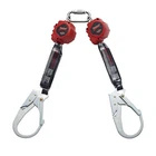 Protecta 3100414 Twin-Leg Lifeline Quick Connect with 6' Web, Steel Rebar Hooks
