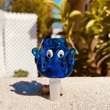 14mm Primium Blue Thick Glass Octopus Bong Bowl Head Bowl Holder