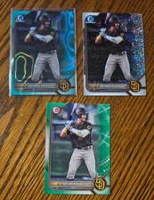 Rosman Verdugo -2022 Bowman Draft Green #/99 +Chrome Aqua Lava #/199 +Sparkle