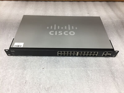 Cisco SF200-24P 24-Port Ethernet Managed Smart Network Switch, w/ Rack Ears