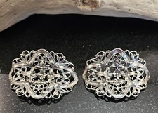 PAIR of Vintage Silver Tone Shoe Clips by MUSI - Vintage