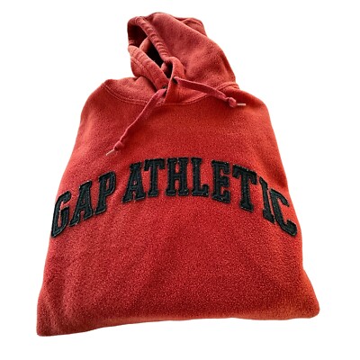 Gap Sweatshirt Raised Letter Spell Out Mens Medium Red Hoodie