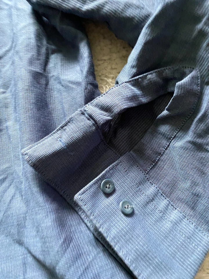 Camisa Reaction Kenneth Cole Hombre Manga Larga Abotonada Gris-Azul Talla XXL Foto 3 de 4
