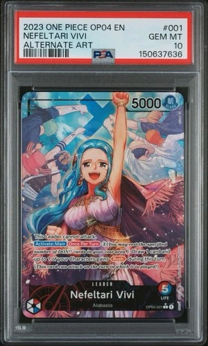 One Piece Kingdoms of Intrigue: Nefeltari Vivi OP04-001 ALT ART L Foil PSA 10