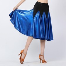 Ballroom Dance Skirts Latin Cha Cha Clothing Waltz Adult Modern Tango L Blue