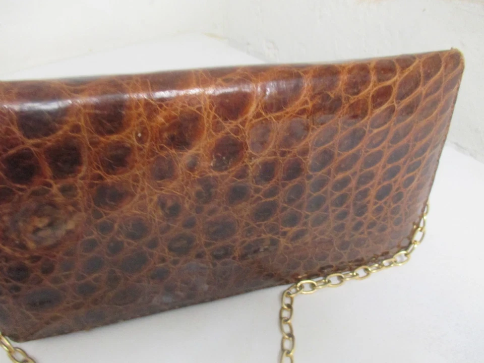 Sac à main ancien en Croco - Photo 4/4