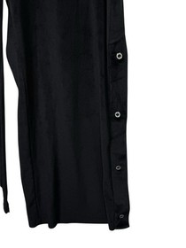 Victoria Secret Large Wide Leg Snap Black Pants Velour Lux Diamante High Rise