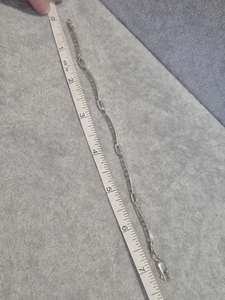 Браслет из чистого серебра с греческим узором MS 7,5 дюйма - Изображение 3 из 3