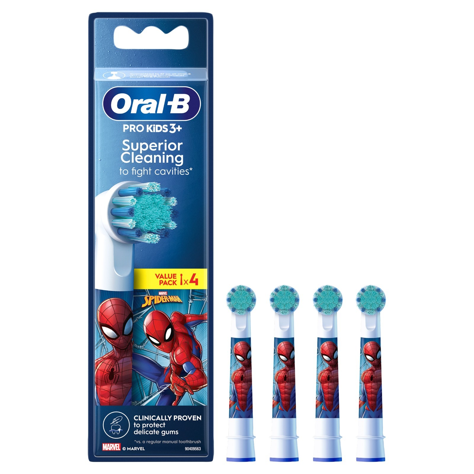 Oral-B Kids Spiderman Toothbrush Heads 4pk