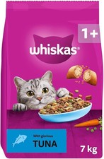 WHISKAS Adult Dry Cat Food 7kg with Tuna 3.58 per kilo