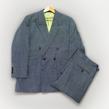 Robert Oliver Norwich Men’s Suit Bespoke Grey Wool Double Breasted See Sizing