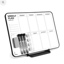 Double Sided Weekly Dry Erase Board with Stand 16x12"