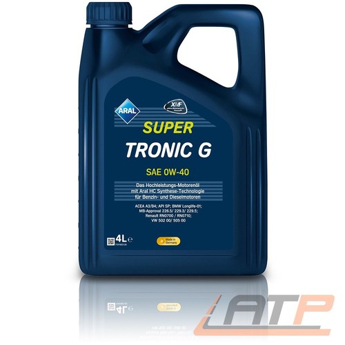 ARAL 4 L LITER SUPERTRONIC G 0W-40 MOTOR-ÖL MOTORENÖL