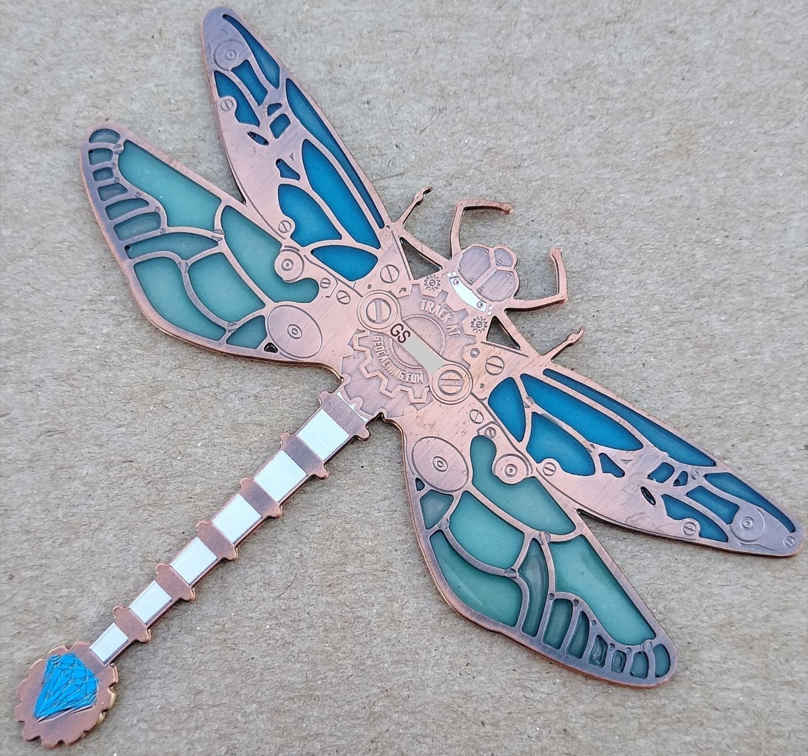 Wandering Glider Suncatcher Geocoin - Copper - Activated & Adoptable - TBACWA1