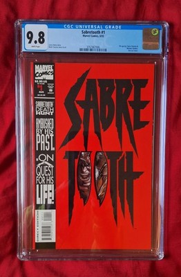 Sabretooth #1 CGC 9.8 Newsstand Edition!  Die-cut cover 1993.