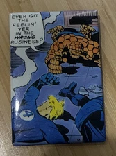 MARVEL Comics Group Thing & Johnny Storm Rectangle Pin Back vintage 1986