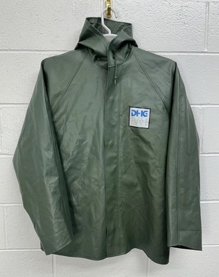 Dutch Harbor Gear Polyvinyl Dark Green Rain Dock Jacket Hooded / Men s 2XL