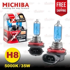 H8 708 MICHIBA 12V 35W 5000K Xenon Super WHITE Halogen HeadLight Bulbs Lamp (x2)