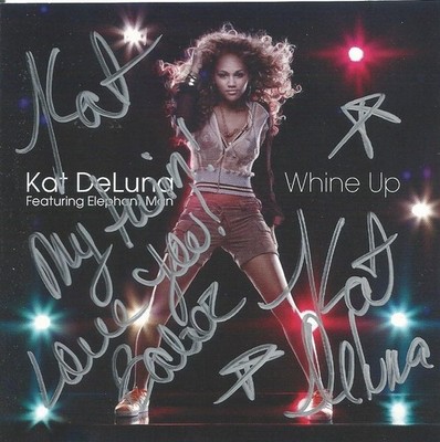 KAT DELUNA featuring Elephant Man Whine Up promo CD single Autographed!