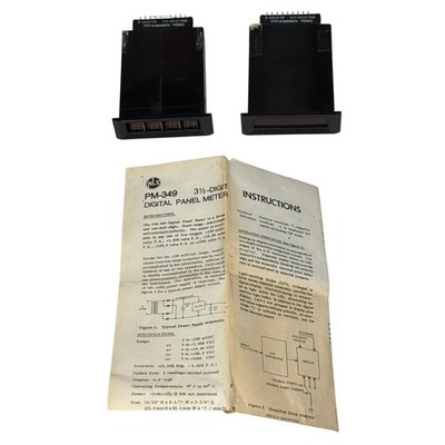 Vintage NLS PM-349 Digital Panel Meter Lot of 2 Non-Linear Systems USA w/ Manual