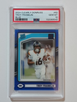 #ad 2024 Troy Franklin Blue #4 49 Rated Rookie Panini #82 Denver Broncos $106.00
