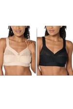 Breezies Women's 2pk Soft Cup Cotton Bra Black/Beige