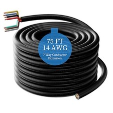 Pure Copper 75 Ft 7 Way Trailer Wire Round 7 Wire Trailer Cable 75ft