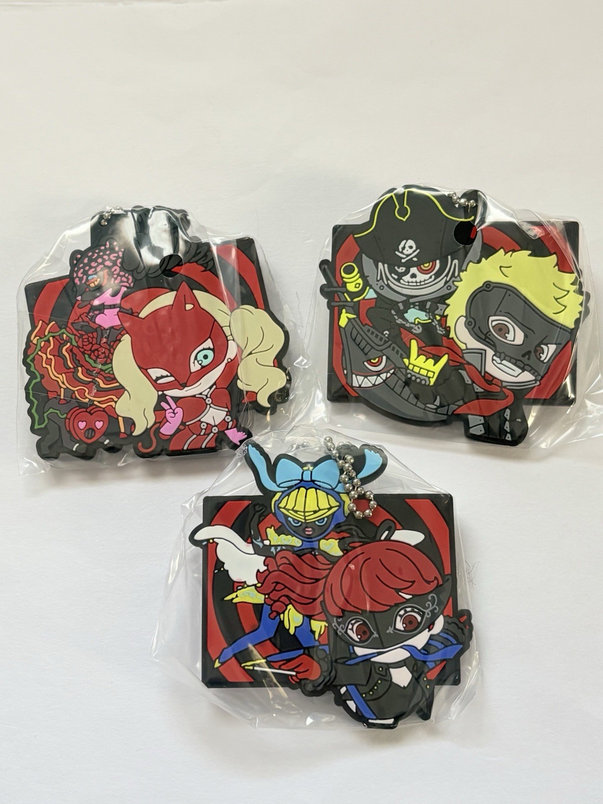 BANDAI PERSONA5 THE ROYAL Capsule Rubber Mascot Skull Panther Violet 3-Piece Set