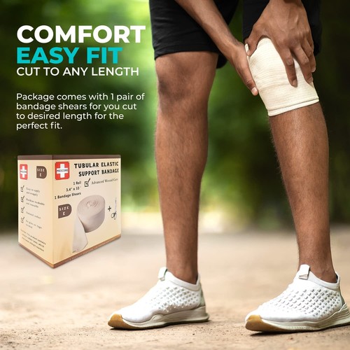Premium Elastic Tubular Medical Bandage Size E E (3.4" x 33') - Picture 5 of 7