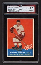 1957-58 TOPPS #46 NORM ULLMAN ROOKIE CARD KSA 6.5 EX-NM+. rookie card picture