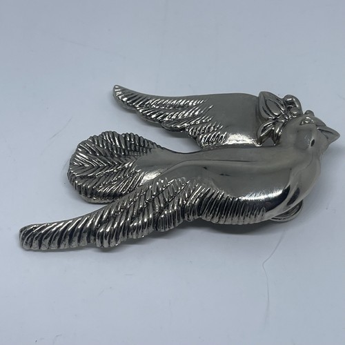 Vintage John Hardy Peace Dove Bird Tie Clip Tie Bar Silver Plated Signed 2 3/4” - Picture 5 of 11