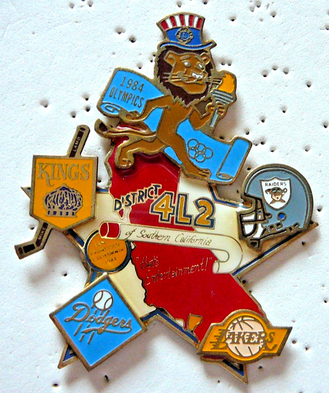Lions Club Pins - PROFESSIONAL SPORTS ORGS. in LOS ANGELES AND THE OLYMPICS TOO