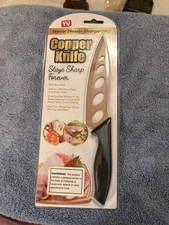 10" Copper Kitchen Knife AS SEEN ON TV Stays Sharp Forever Stainless Steel NEW