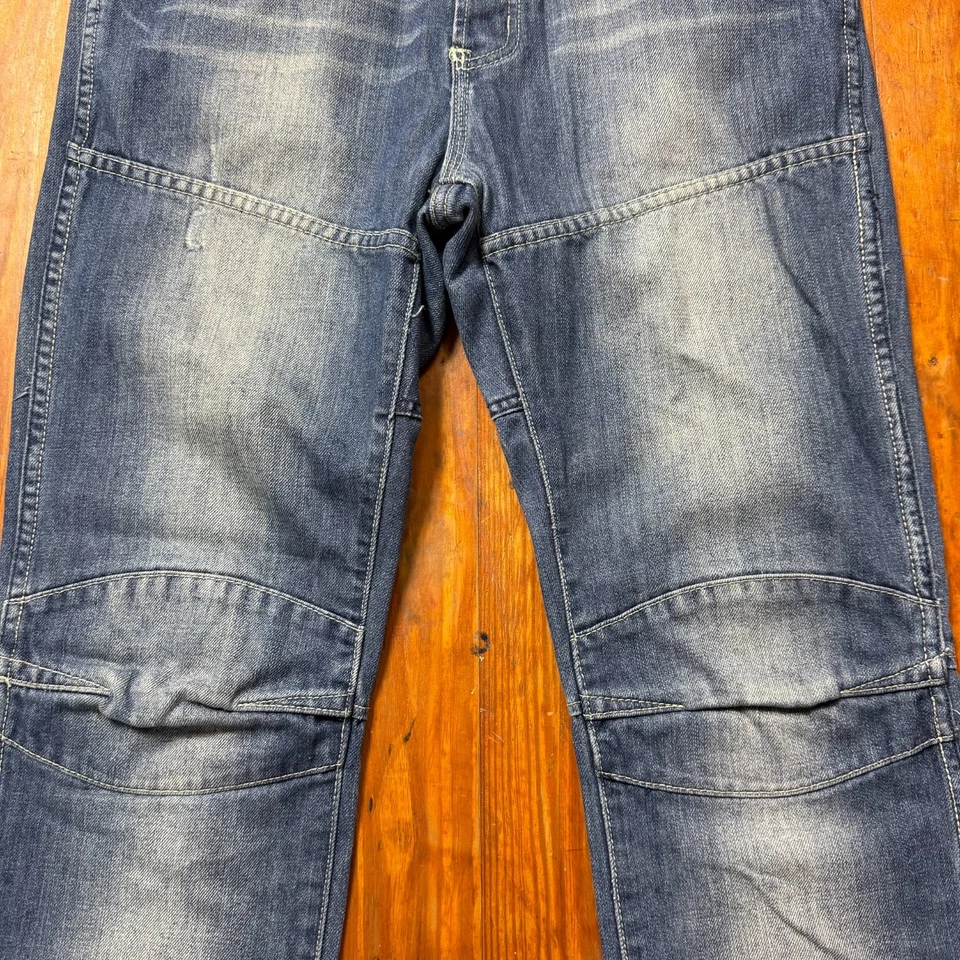 G Star Raw Jeans Mens Size 36x28 Blue Wash Moto Biker Denim 5620 - Image 4 of 4