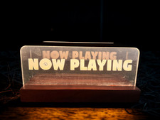 Light Up Now Playing Vinyl Record Stand Wooden Acrylic Holder - LED Warm Light