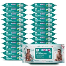 Med Pride Scented Baby Wipes 24 PK × 80 1920ct  | Aloe & Vitamin E Alcohol-Free