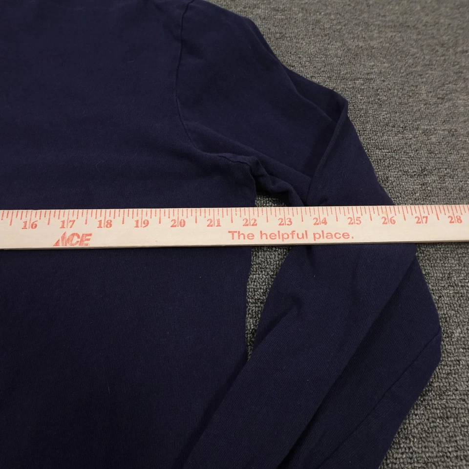 Camisa G Star Raw Para Hombres Grande Azul Marino Manga Larga Henley Informal Logo Top Foto 4 de 4