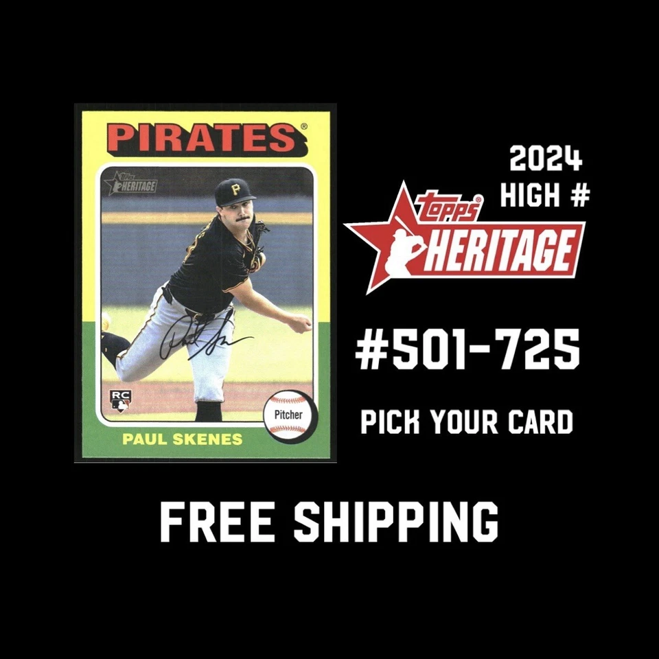 2024 Topps Heritage HN - Cards #501-725 - You Pick & Complete Your Set (QTY) - Image 1 of 1