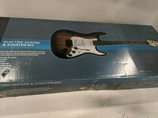 LyxPro Full Size Electric Guitar with 20w Amp Sunburst