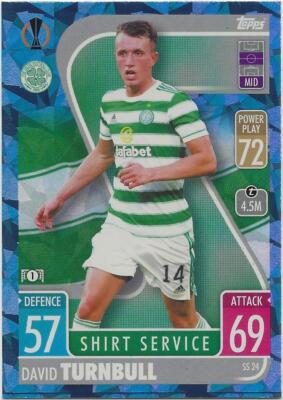 2021-22 Topps UEFA Match Attax Extra DAVID TURNBULL Blue Crystal Foil #SS24