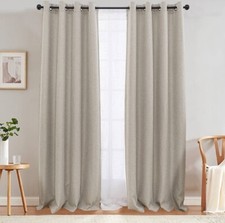 jinchan Linen Textured Curtain Room Darkening 52 X 108  Bedroom Living 2 Panels