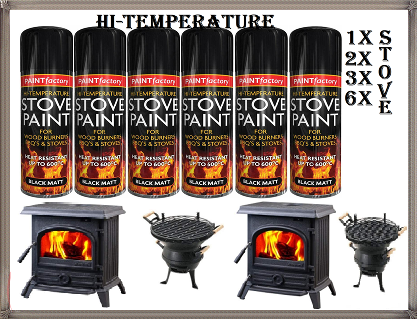 400ml Black Matt Heat Resistant Spray Paint Stove High Temperature