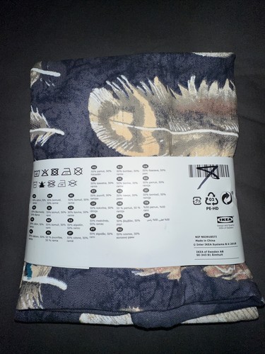 IKEA MAYLINN Pillow Cushion Cover 16" x 26" Blue Multicolor Feather Geometric - Picture 3 of 3