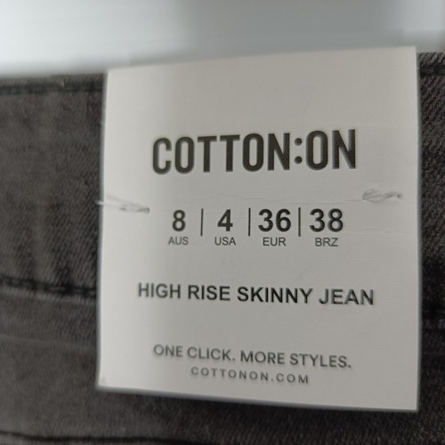 Cotton On High Rise Skinny Jeans Womens Size 8 L30 Black Distressed Denim - Picture 7 of 12